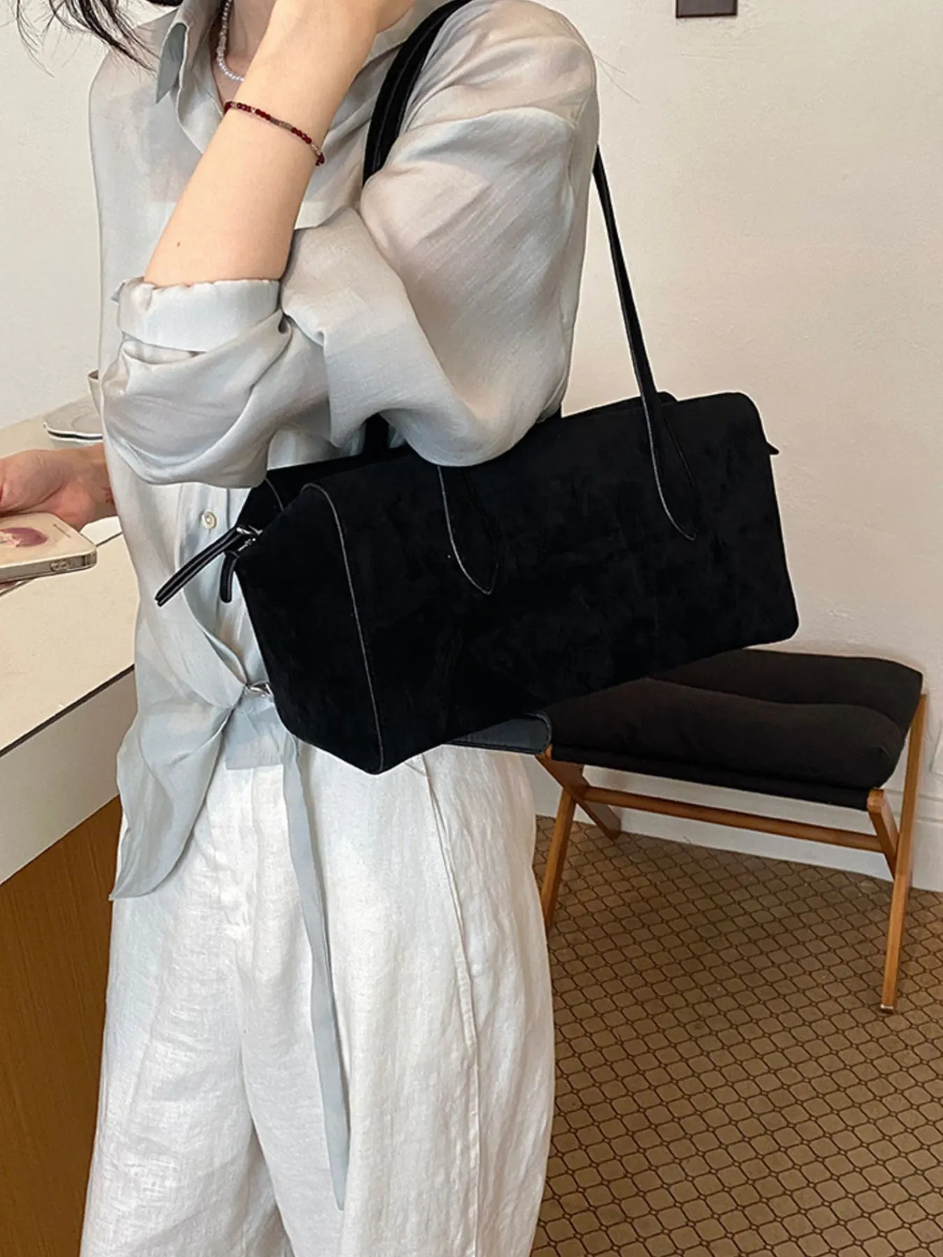 Quilted Crossbody Bag with Top Handle