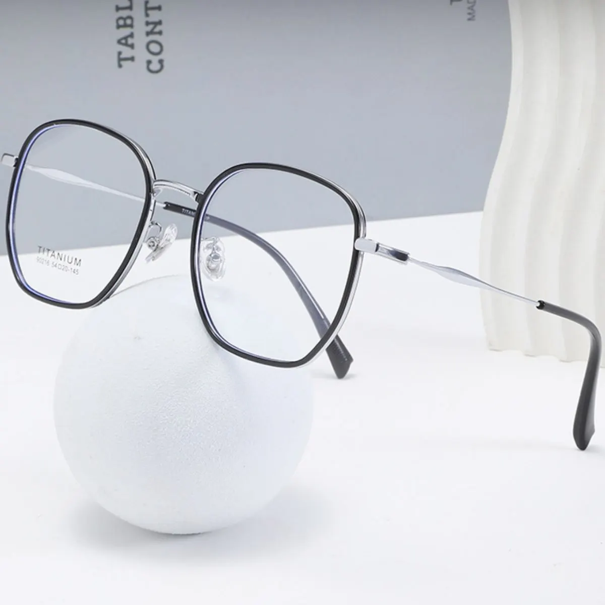 Oversized Polygon Frame Glasses