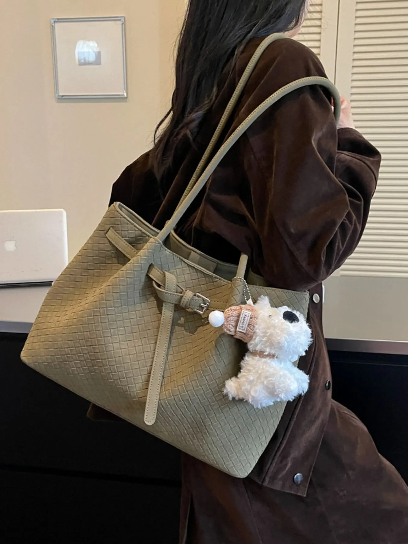 Suede Texture Crossbody Bag