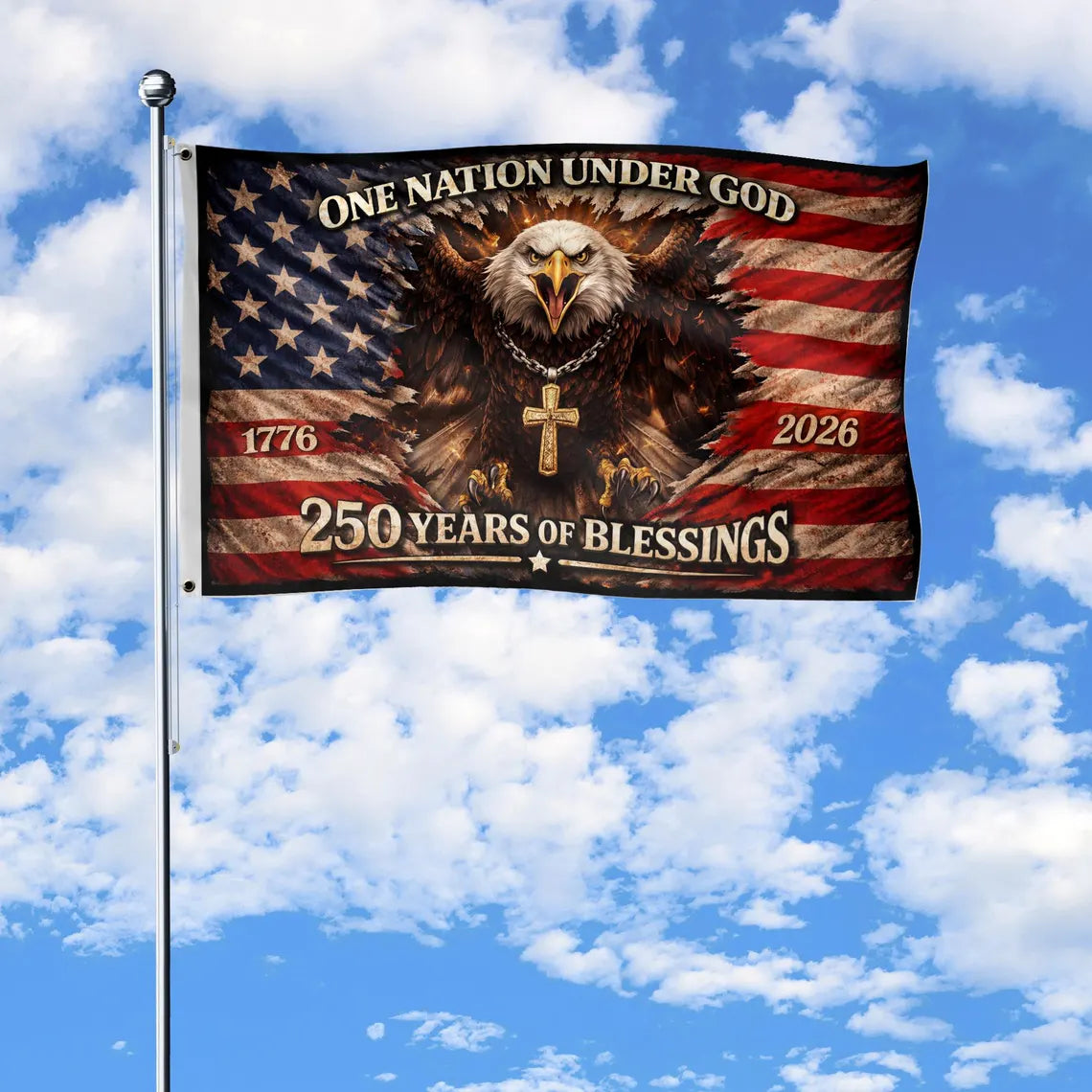 One Nation Under God Flag, Christian 250th Anniversary Flag