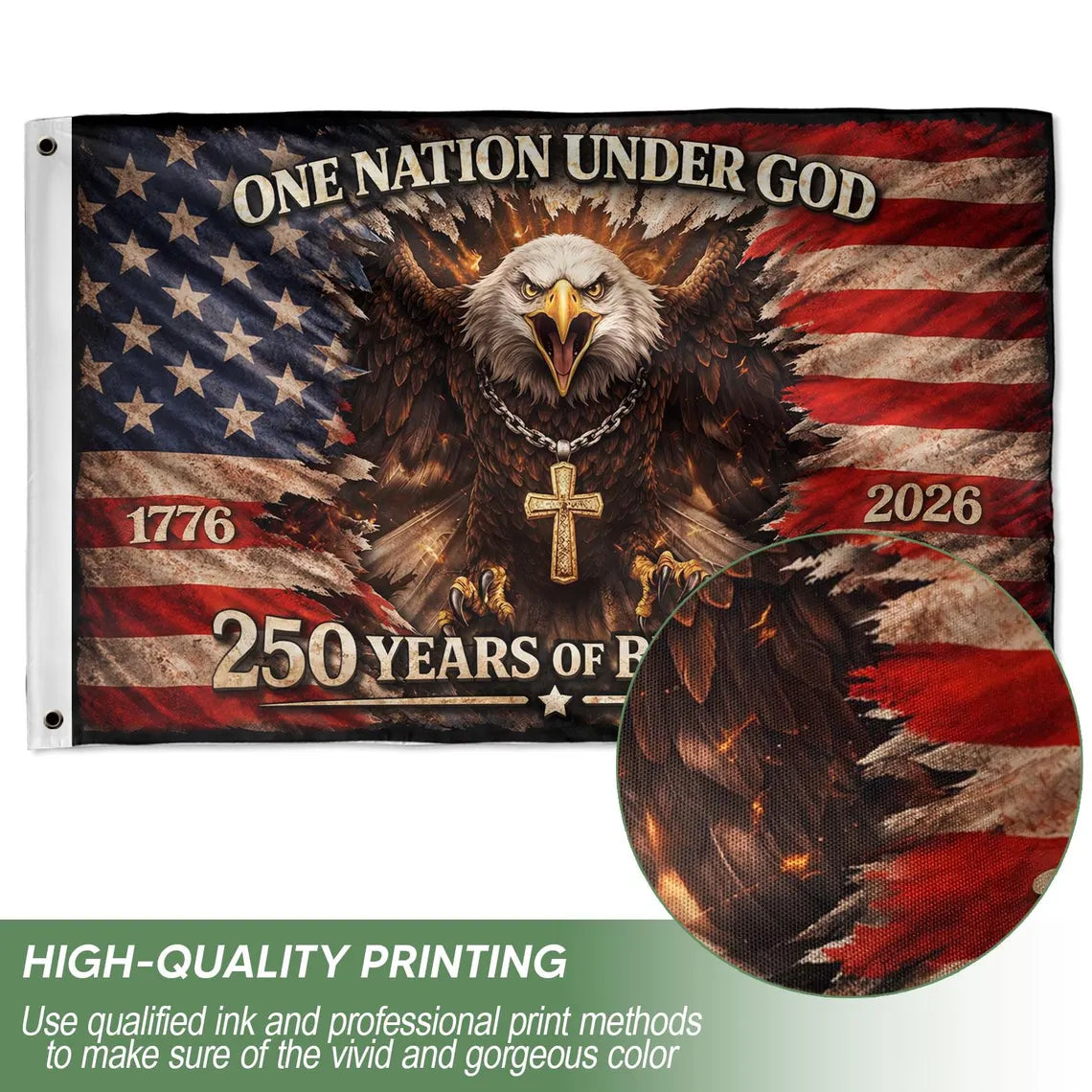 One Nation Under God Flag, Christian 250th Anniversary Flag