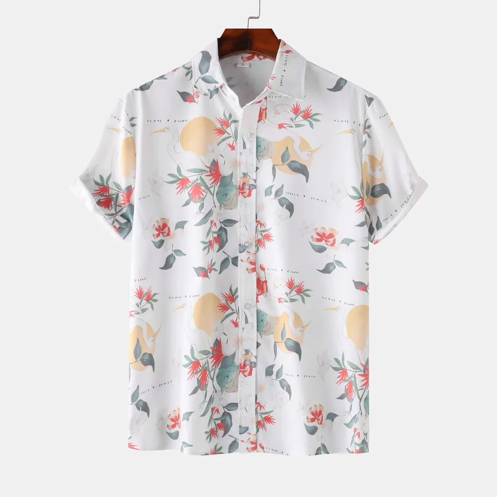 Printed Short Sleeve Summer Hawaiian Shirt
