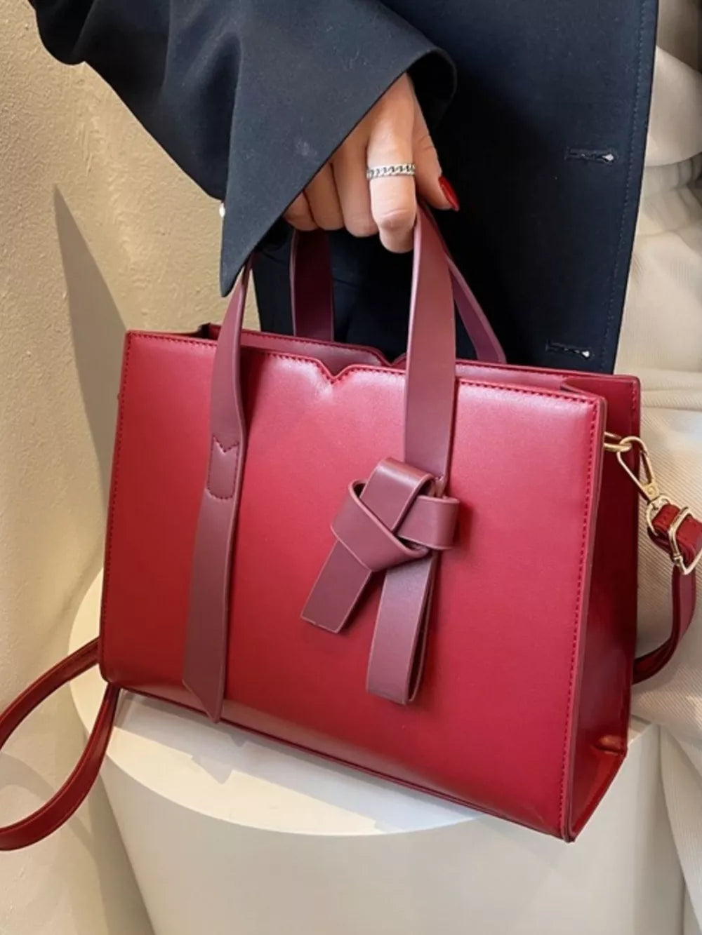 Faux Leather Tote Bag