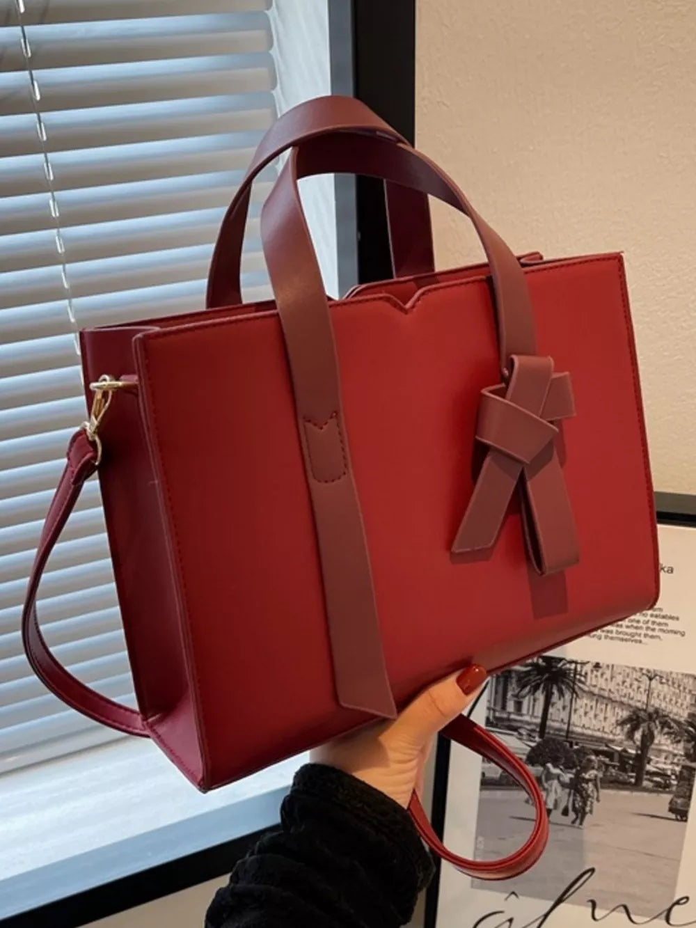 Faux Leather Tote Bag