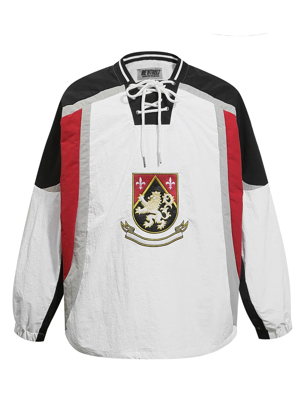 Vintage Hockey Style Lace-Up Top